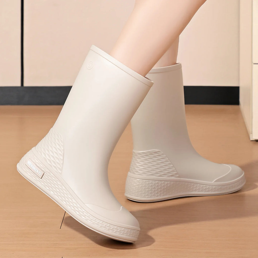 Women's Mid-Calf Rain Boots – Anti-Slip Lined Water Shoes Women's Rain Boots Axl