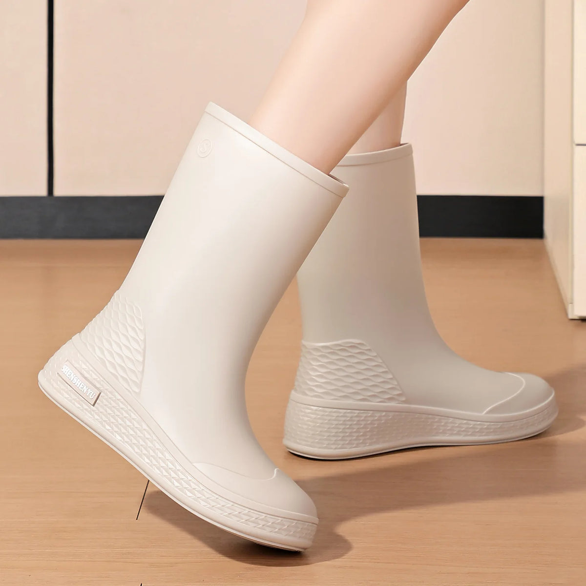 Women's Mid-Calf Rain Boots – Anti-Slip Lined Water Shoes Women's Rain Boots Axl