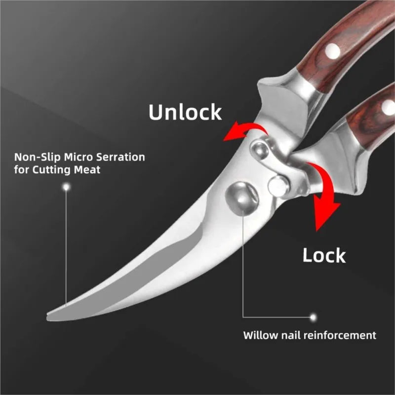 Heavy-Duty Stainless Steel Kitchen Poultry Shears & Scissors Kitchen Poultry Shears Axl