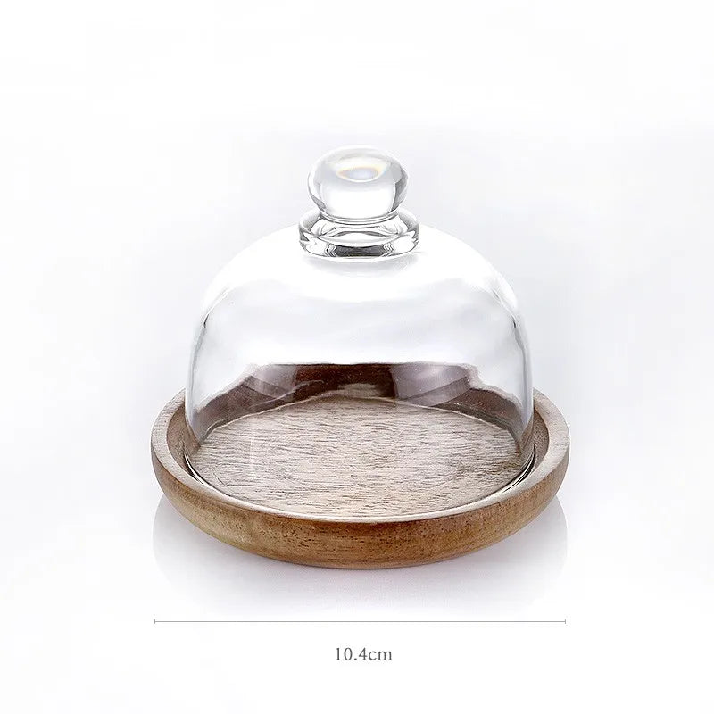 Glass Food Storage Container with Acacia Wood Lid – 2350ml Glass Storage Container Axl green