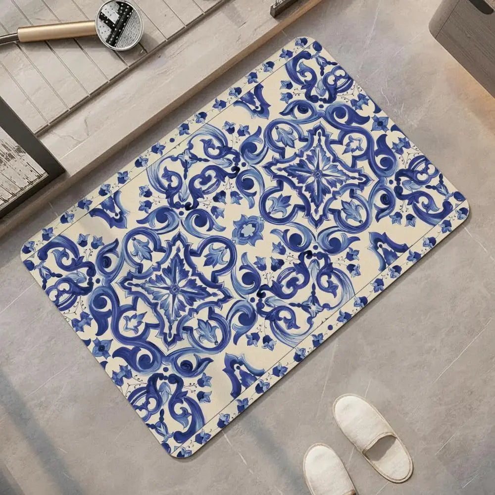 Moroccan Tile Diatomite Bath Mat – Quick Dry & Non-Slip Diatomite Bath Mat Axl