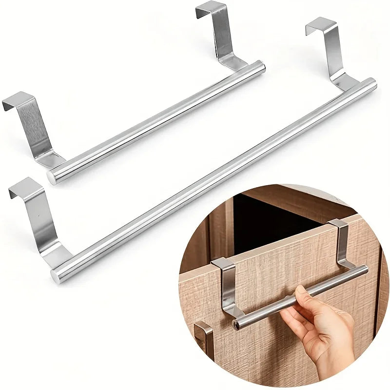 No-Drill Cabinet Door Towel Rack – Zinc Alloy Kitchen Organizer Cabinet Towel Rack Axl