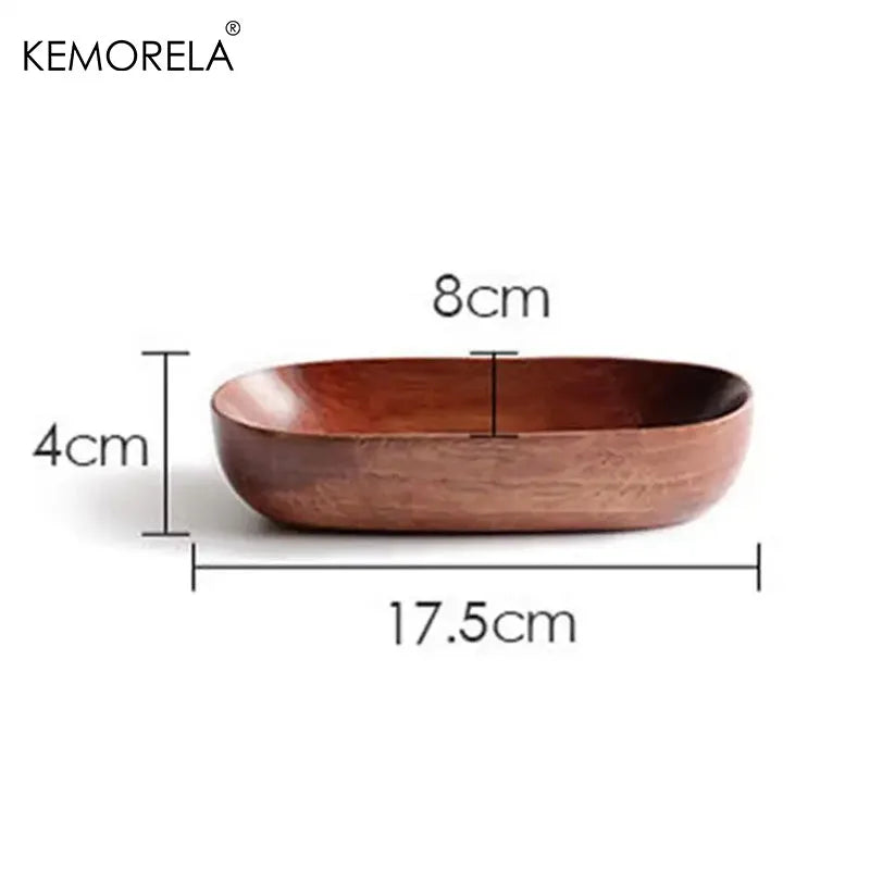 Solid Wood Boat-Shaped Snack & Sushi Serving Plate | KEMORELA Wood Serving Plate Axl