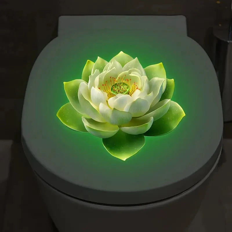 Glow In The Dark Toilet Sticker – Lotus Bathroom Decal Bathroom Wall Sticker Axl