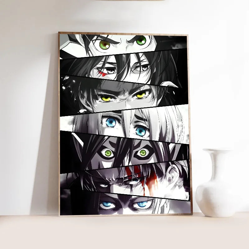 Attack on Titan Anime Poster | Self-Adhesive Waterproof Wall Art Anime Wall Poster Axl z1 10x15cm No Frame