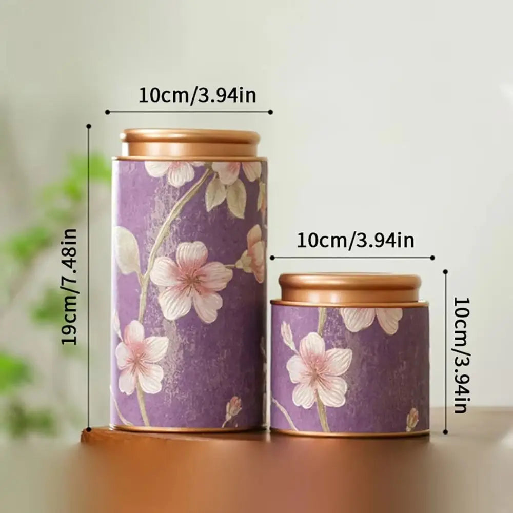Tinplate Tea Storage Tin Can – Airtight Sealed Jar 10 & 19cm Tea Storage Tin Axl