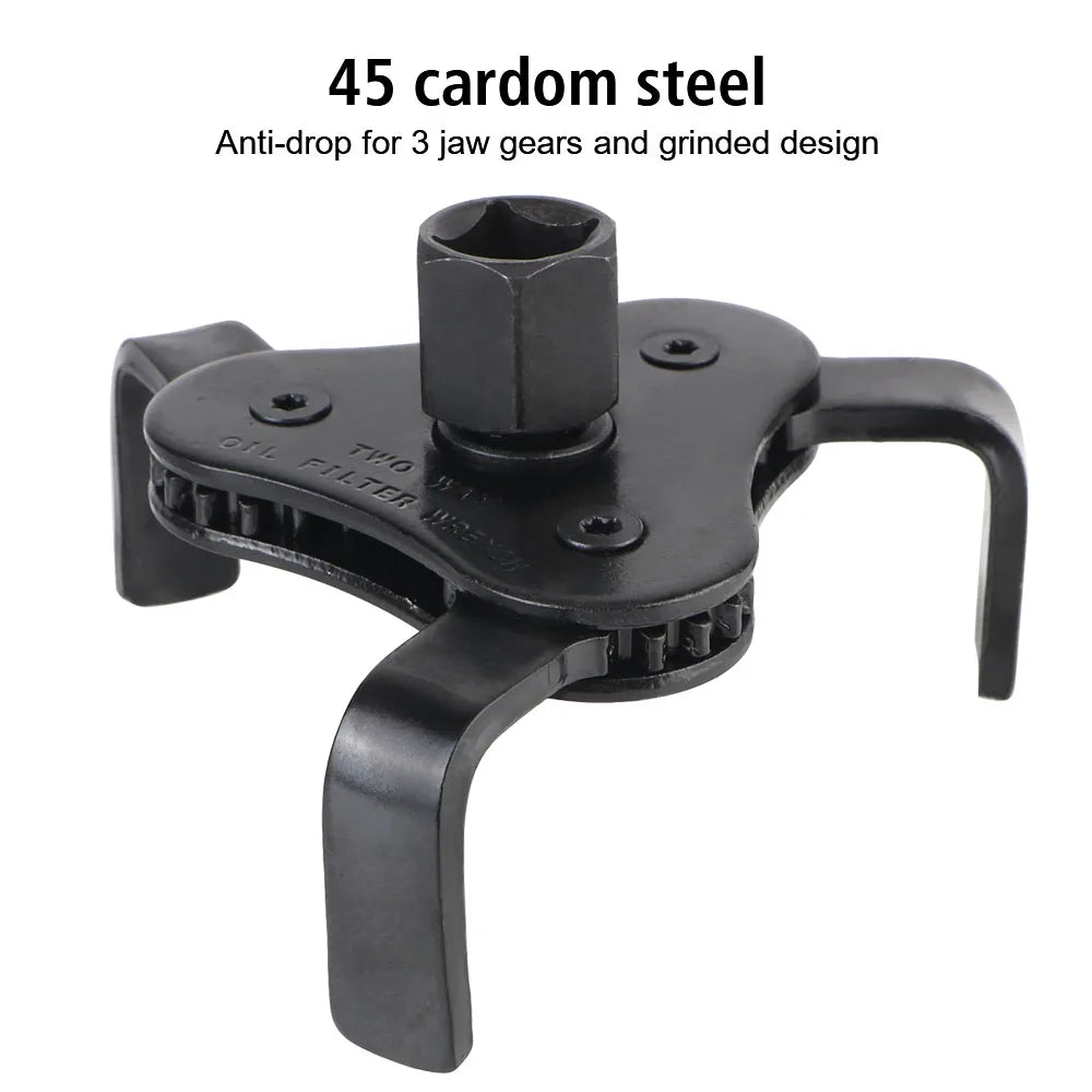Adjustable Oil Filter Wrench 2.5"–4.5" | 3-Jaw Removal Tool Oil Filter Wrench Axl