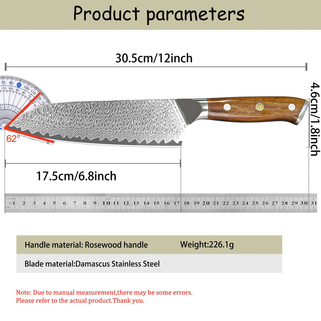67-Layer VG10 Damascus Santoku Knife – Sharp Kitchen Blade Damascus Kitchen Knife Axl