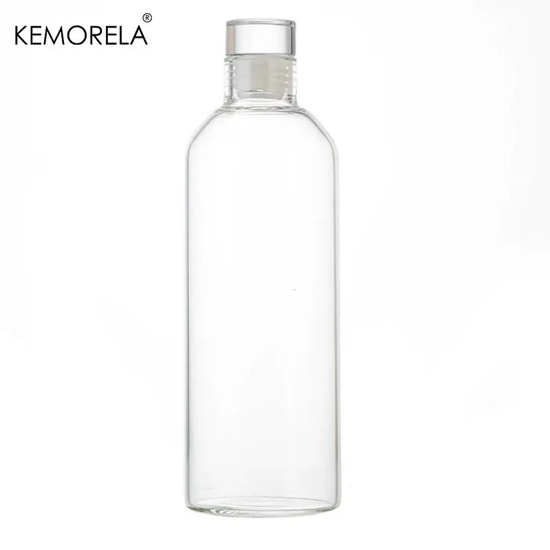 KEMORELA Glass Water Bottle 300–1000ml Leak-Proof Eco Glass Water Bottle Axl