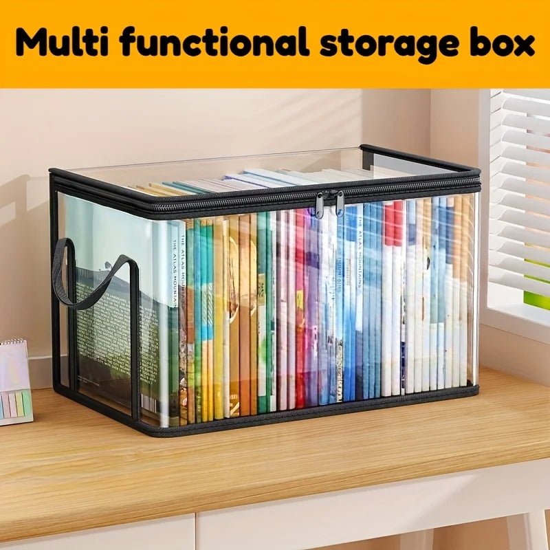 3-Pack Transparent Flip-Top Storage Boxes – Large Organizer Bins Storage Organizer Bins Axl