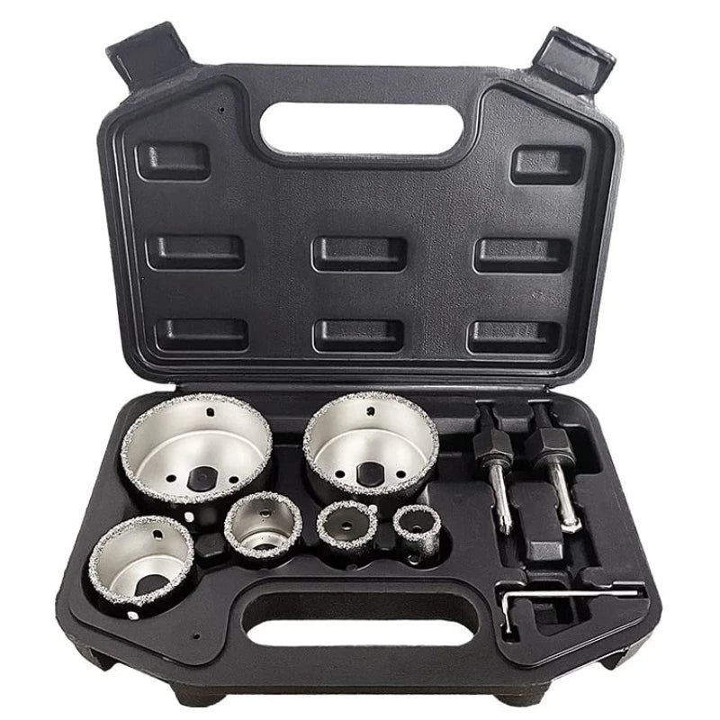 9-Pc Diamond Core Drill Bit Hole Saw Kit – Tile & Stone Diamond Drill Bit Set Axl