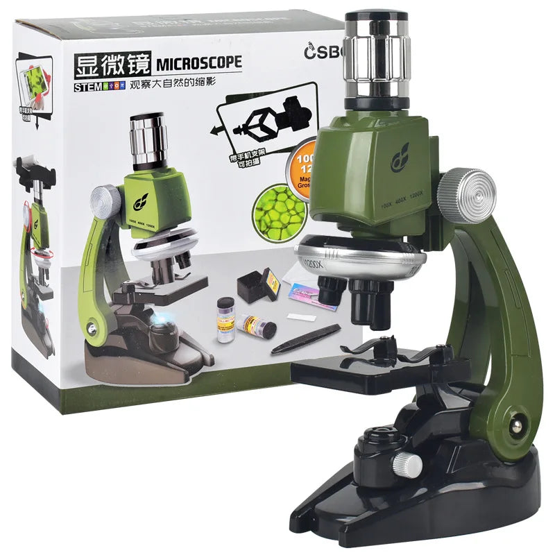 Kids' Biology Microscope Lab Science Kit – STEM Gift for Children Kids Science Kit Axl C2206