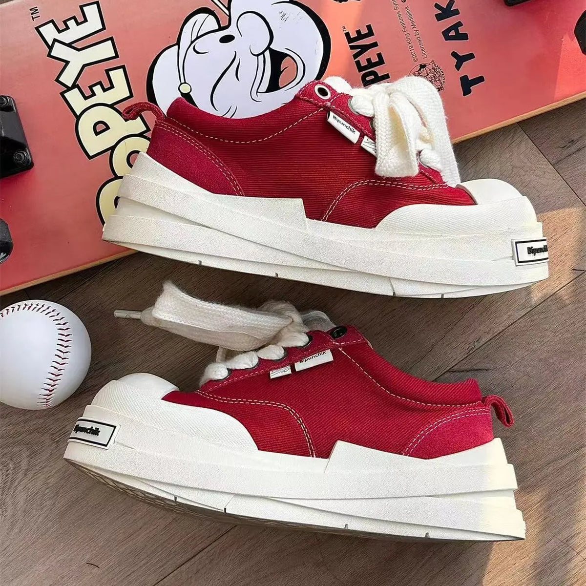 Women's Platform Wedge Sneakers – Lace-Up Casual Trainers Platform Wedge Sneakers Axl Red 36