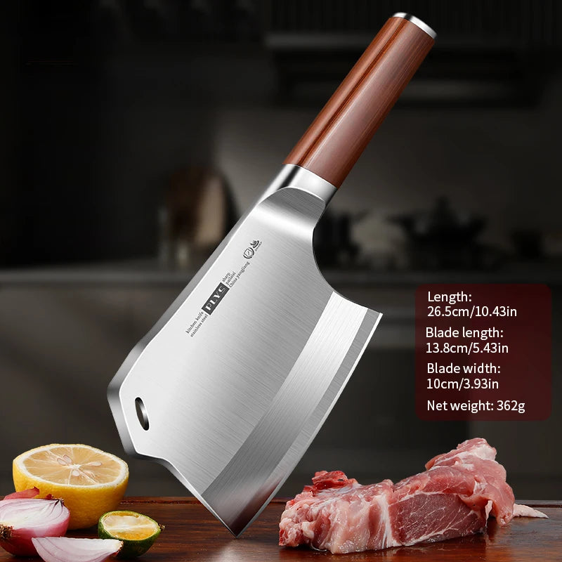 PLYS Heavy-Duty Bone Chopper Knife – Stainless Steel Butcher Axe Butcher Cleaver Knife Axl Brown