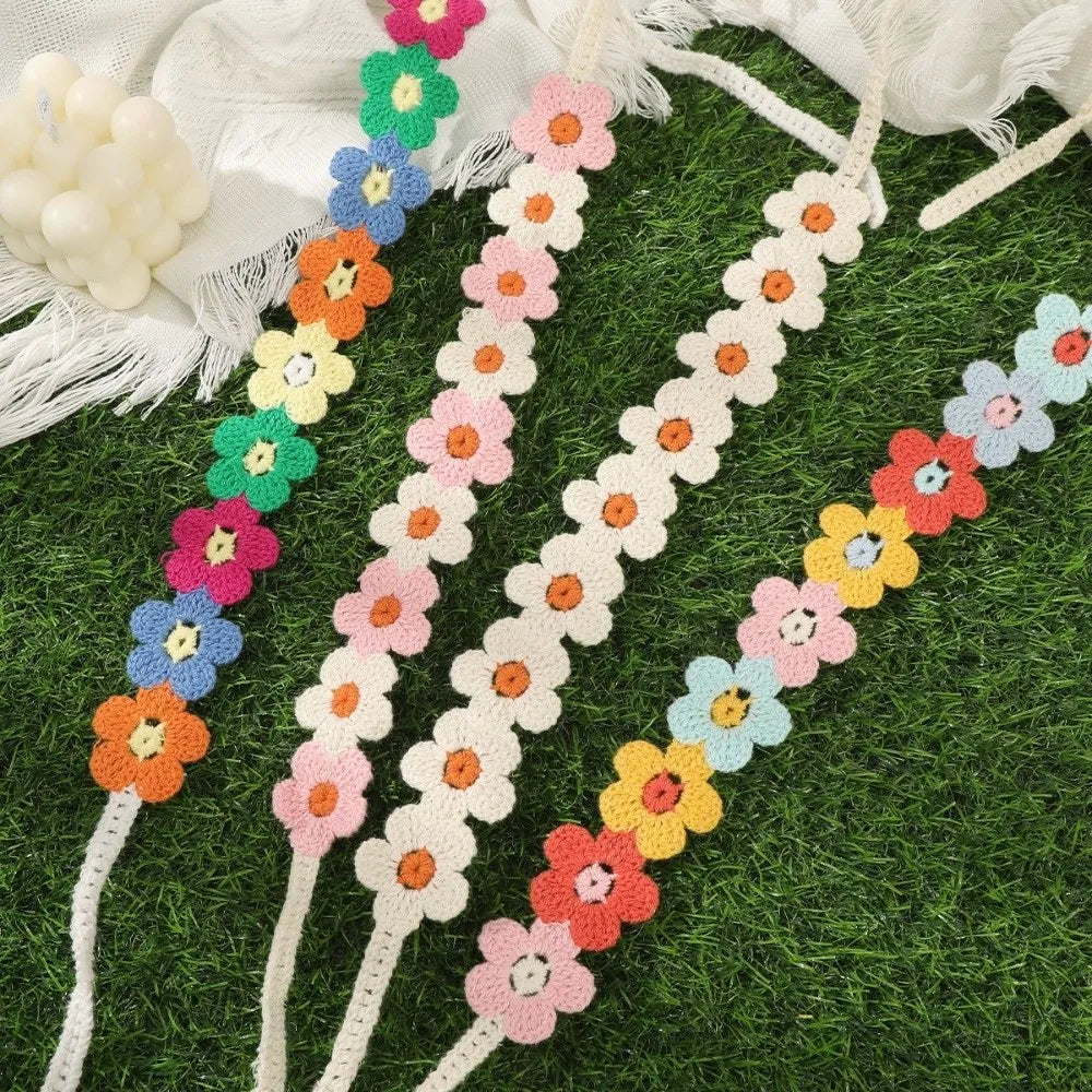 Crochet Knit Headband – Flower Hair Wrap for Women & Girls Knit Headband Axl