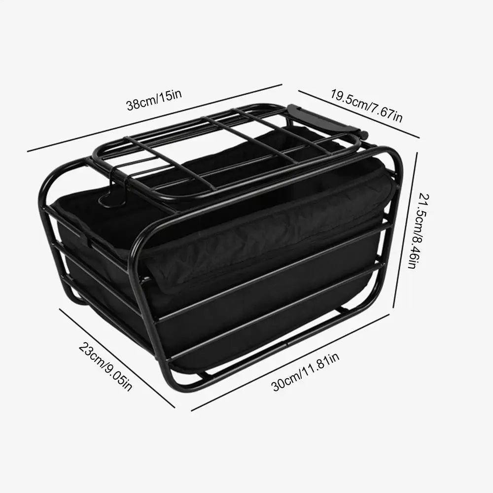 Bicycle Rear Basket with Locking Cover – Bike Dog Carrier Bike Rear Basket Axl Black