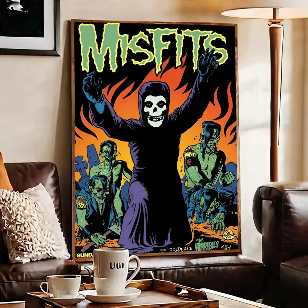 Misfits Band Canvas Wall Art Poster – Unframed Music Décor Canvas Wall Art Axl