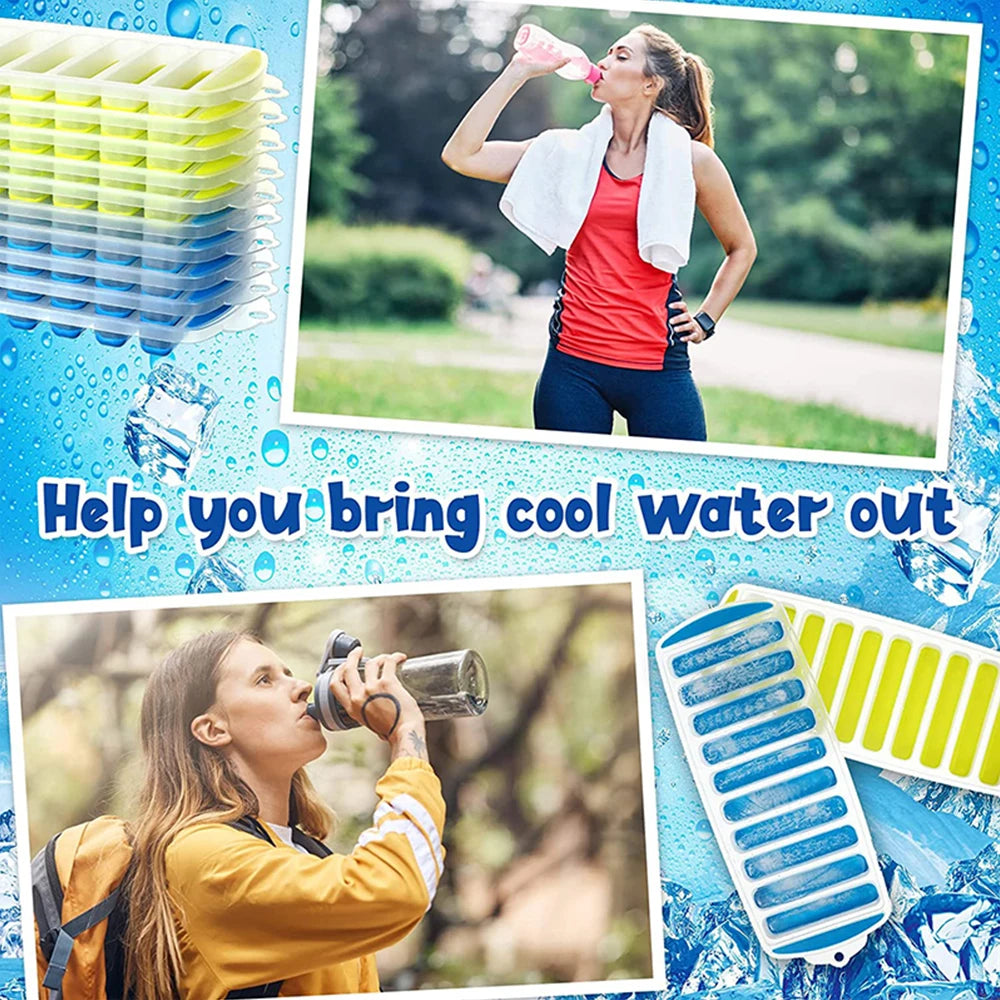 Silicone Ice Stick Tray with Lid – Fits Water & Sports Bottles Silicone Ice Tray Axl
