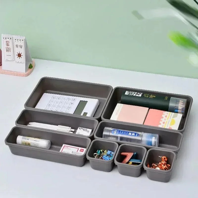 8-Piece Desktop Drawer Organizer – Desk & Cosmetic Storage Box Drawer Organizer Set Axl