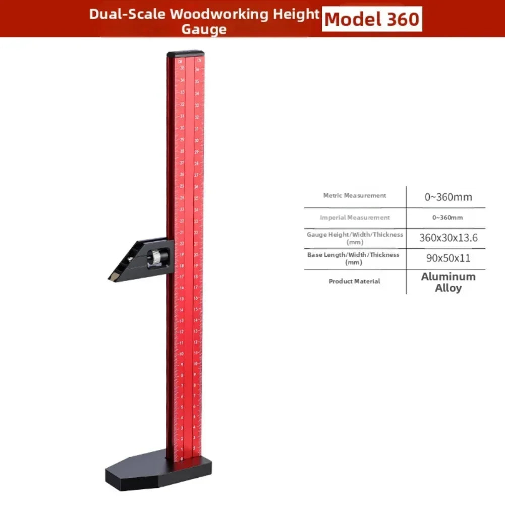 Woodworking Height Gauge – Metric & Imperial Marking Ruler Woodworking Height Gauge Axl 360mm China Mainland