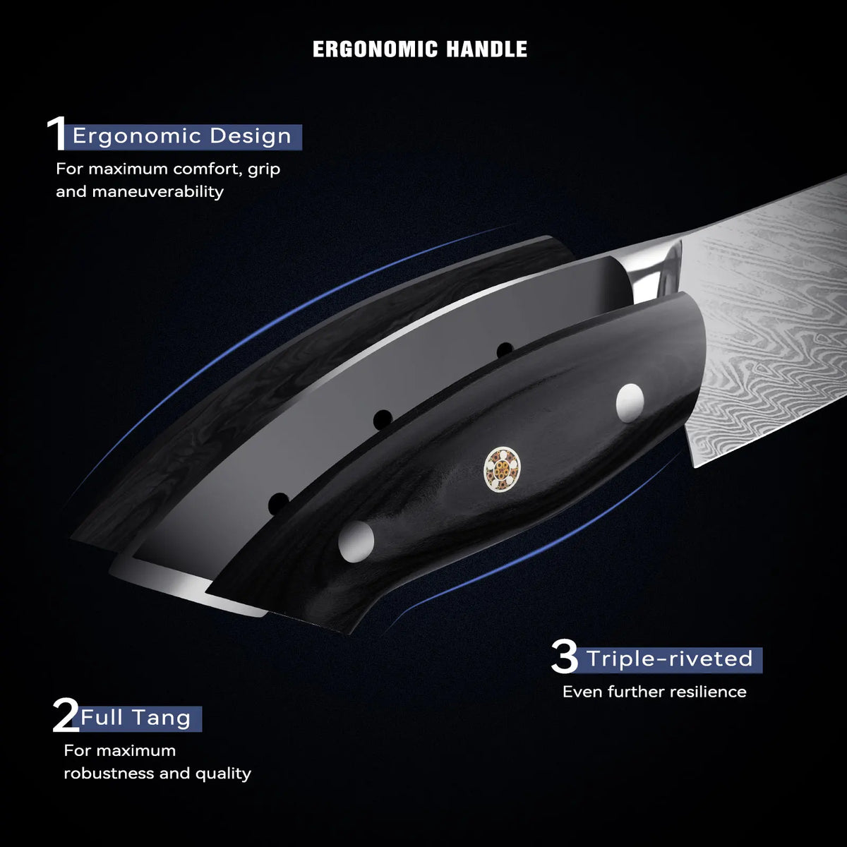 Damascus Steel Chef Knife – Japanese Forged Kitchen Knife & Gift Box Damascus Chef Knife Axl
