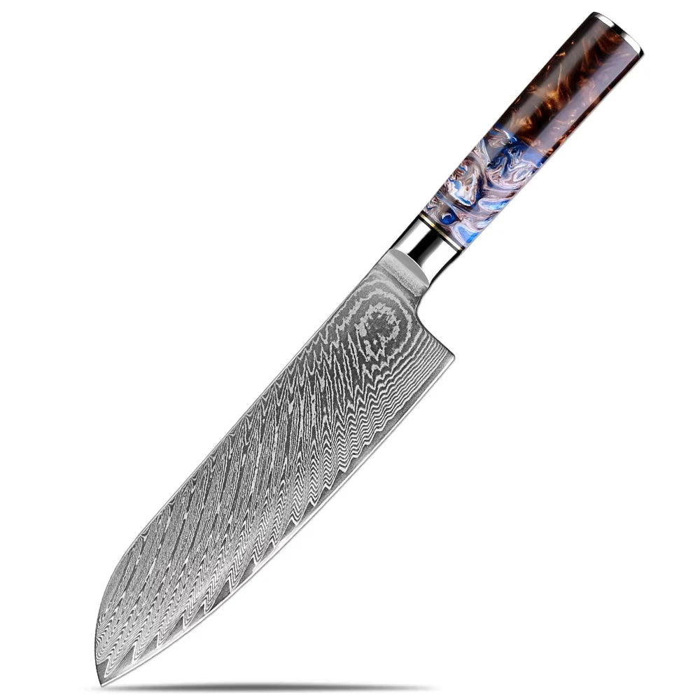 XITUO Damascus Steel Chef Knife Set | VG10 Japanese Kitchen Knives Damascus Knife Set Axl Santoku Knife