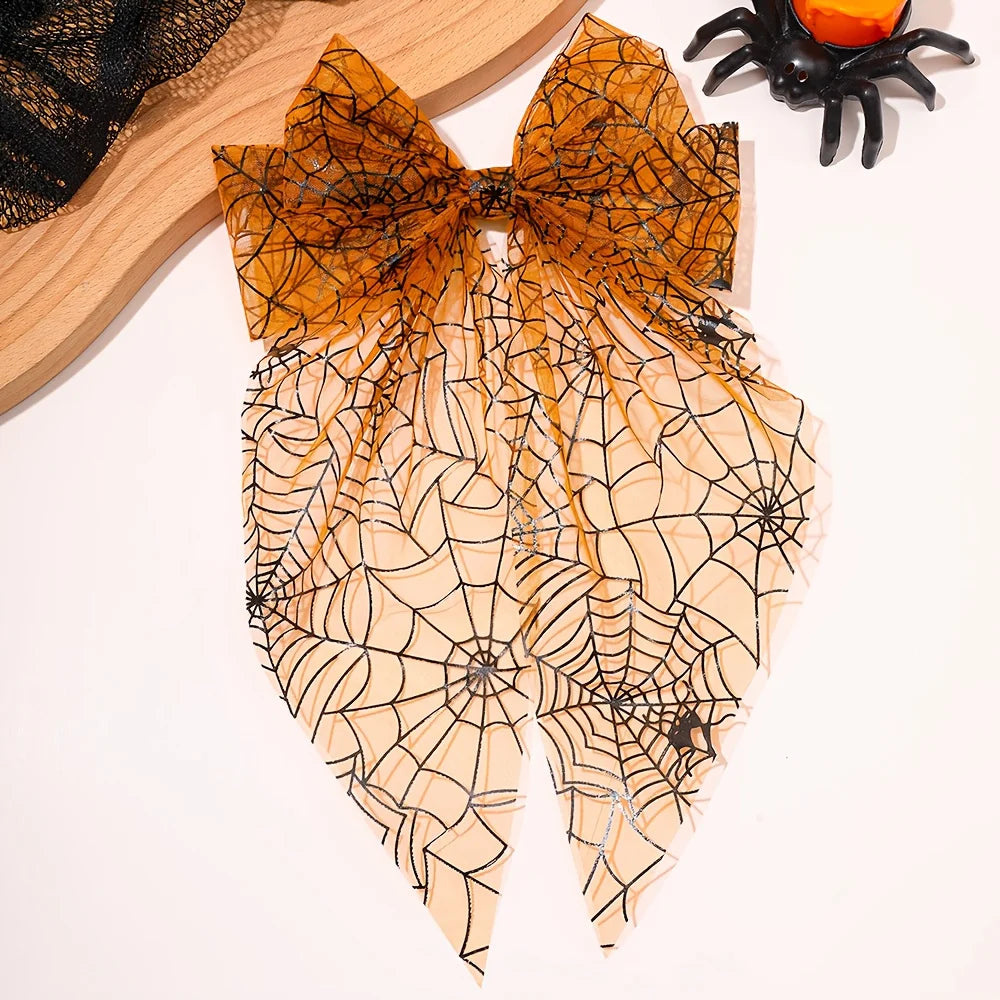 2-Pack Halloween Pumpkin & Spider Web Headbands | Party Props Halloween Hair Accessory Axl