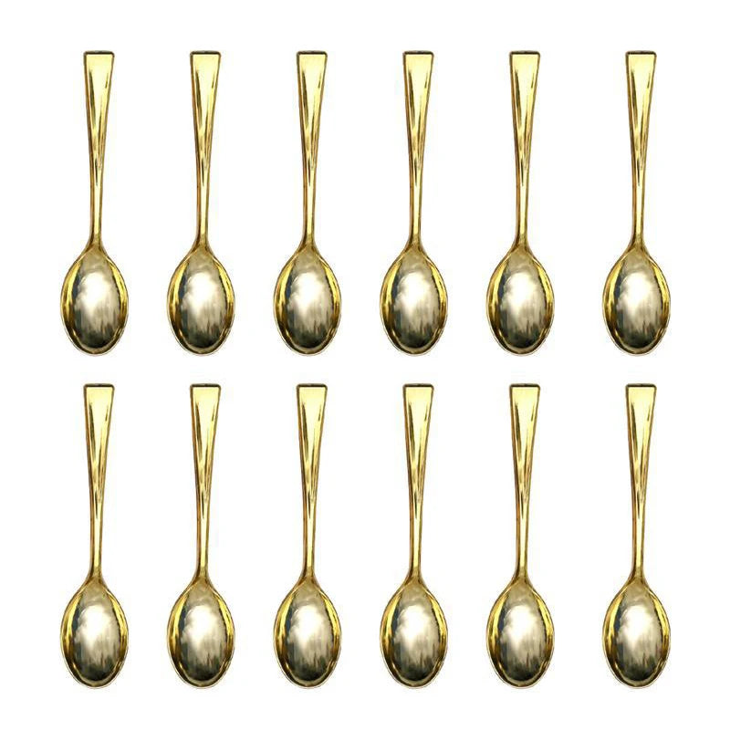24-Pack Gold Disposable Plastic Spoons & Forks | Party Flatware Disposable Party Flatware Axl Spoon Gold