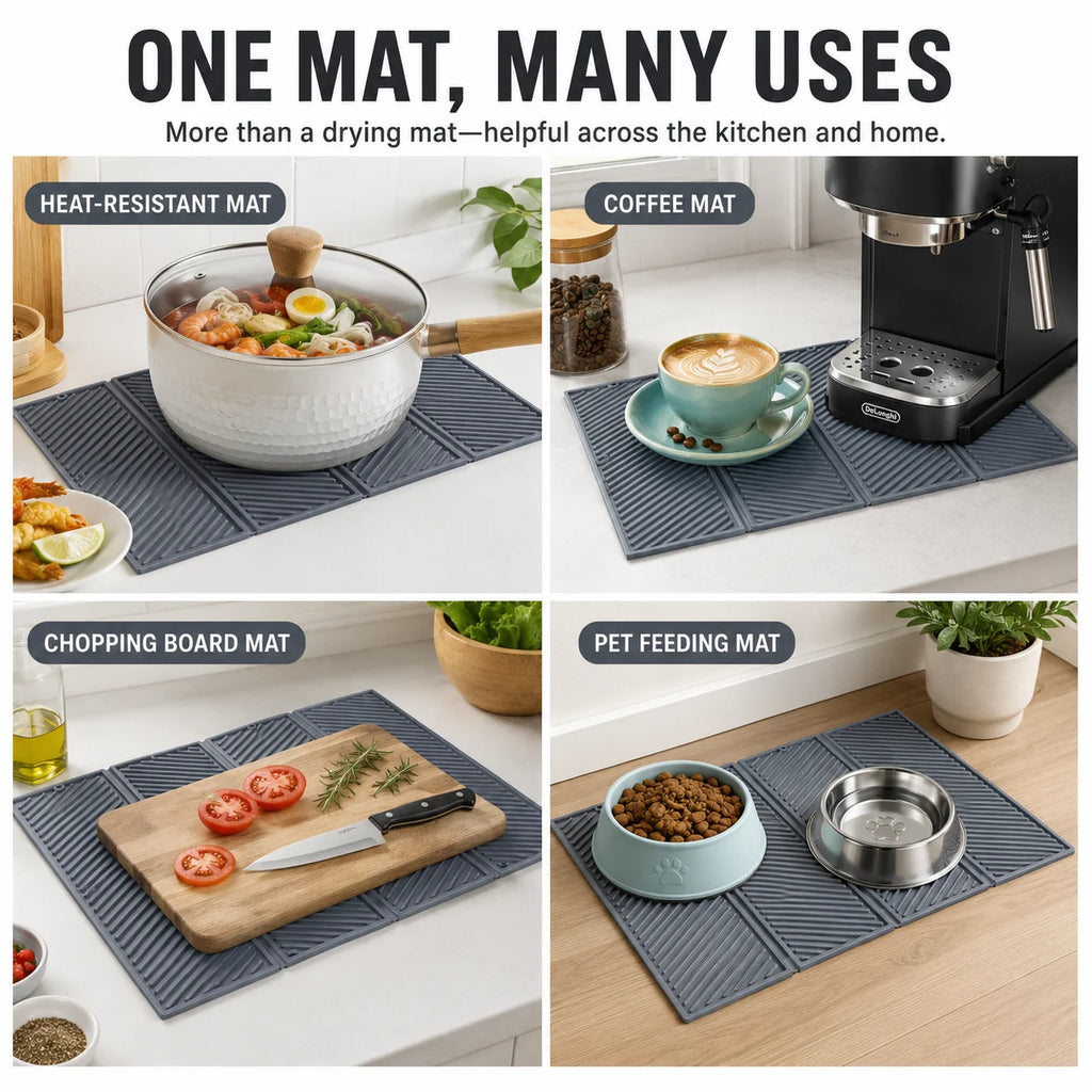 Foldable Silicone Dish Drying Mat – Non-Slip & Heat Resistant Dish Drying Mat Axl