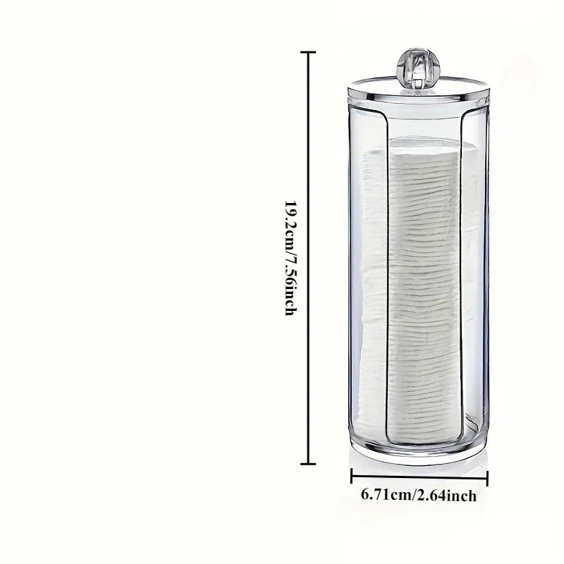 Clear Bathroom Storage Canister for Swabs, Makeup & Clips Bathroom Storage Canister Axl