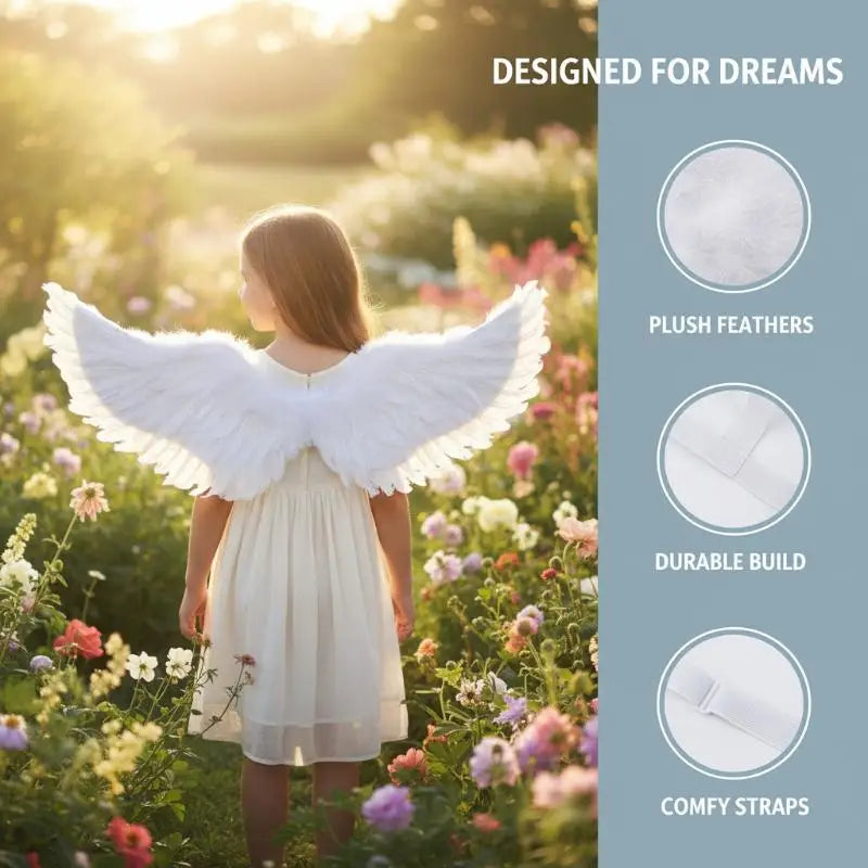Kids White Angel Feather Wings – Costume & Carnival Party Costume Feather Wings Axl