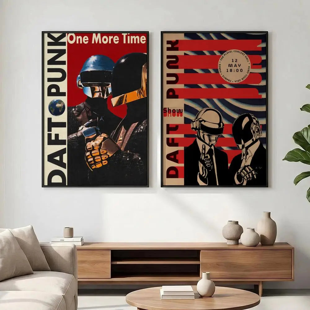 Daft Punk HD Art Poster – Waterproof Sticky Wall Decor Wall Art Poster Axl