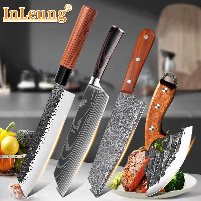 InLeung Damascus Chef Knife – Sharp Stainless Steel Kitchen Blade Chef Kitchen Knife Axl