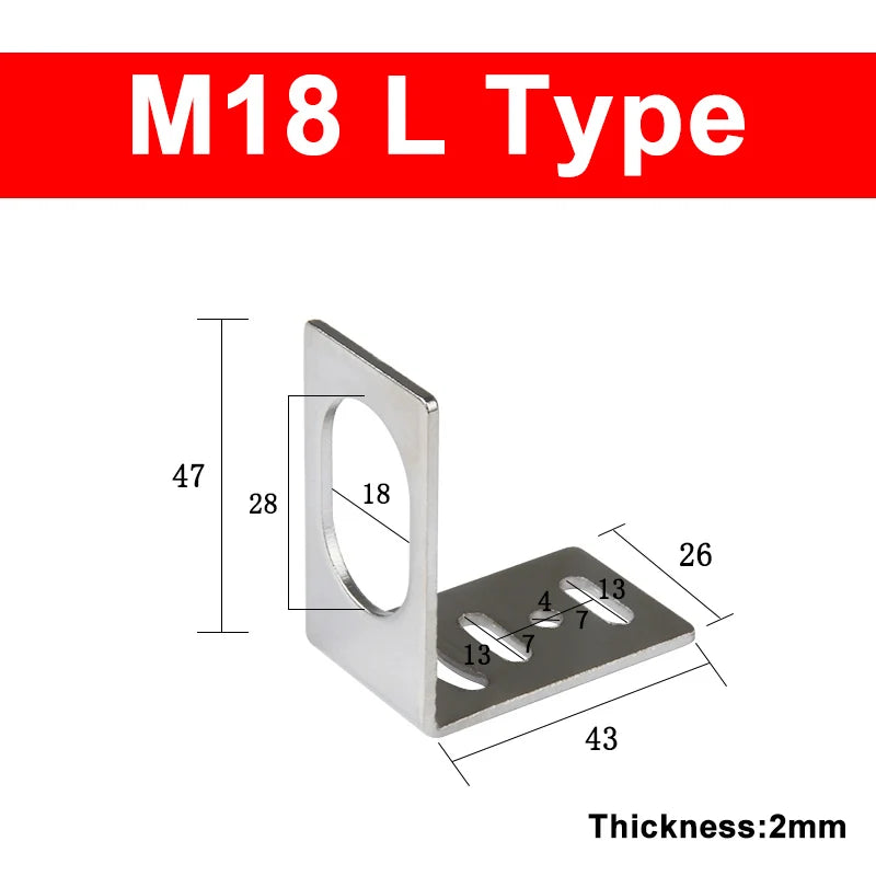 Proximity Sensor Bracket Mount Clip M8 M12 M18 M30 SN04 E3JK Sensor Mounting Bracket Axl M18 L Type