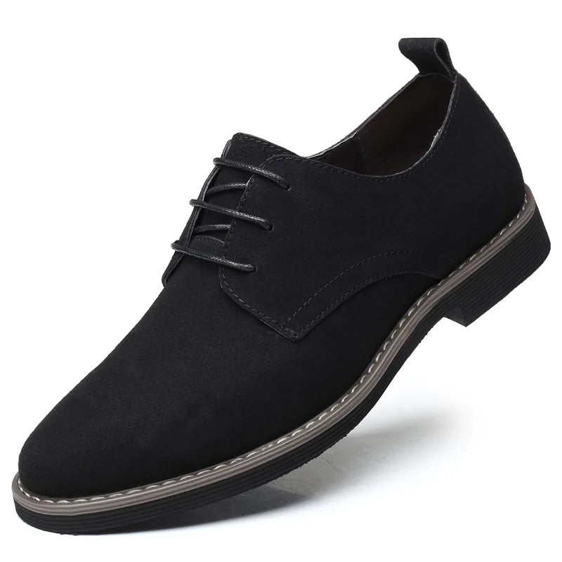 Men's British Oxford Dress Shoes – Waterproof Lace-Up Leather Oxford Dress Shoes Axl Black 38