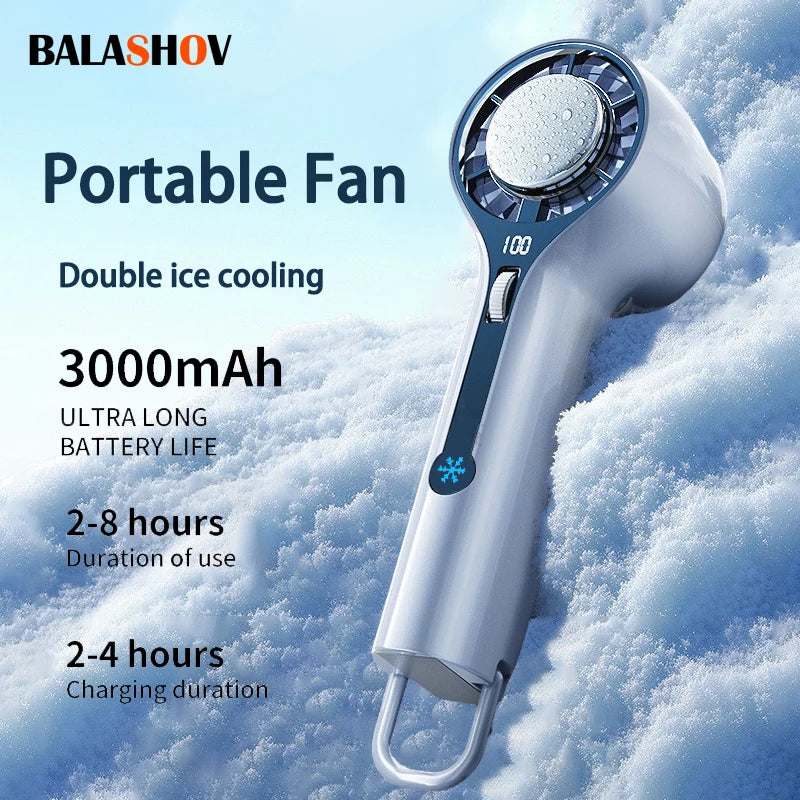 BALASHOV Handheld Fan 3000mAh USB Rechargeable with Display Handheld Cooling Fan Axl