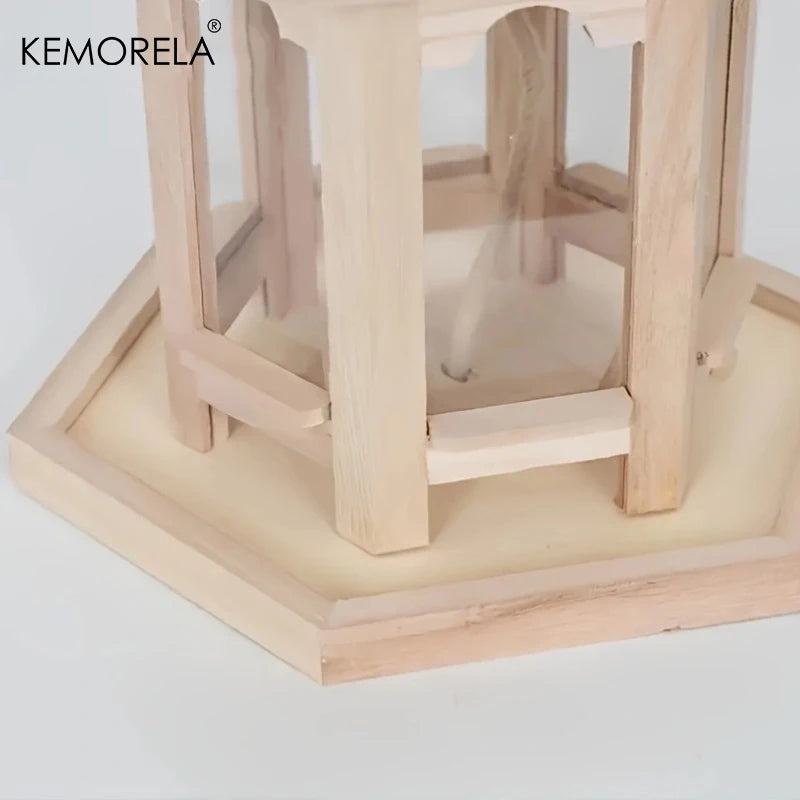KEMORELA Wooden Hanging Bird Feeder House – Woven Outdoor Decor Hanging Bird Feeder Axl