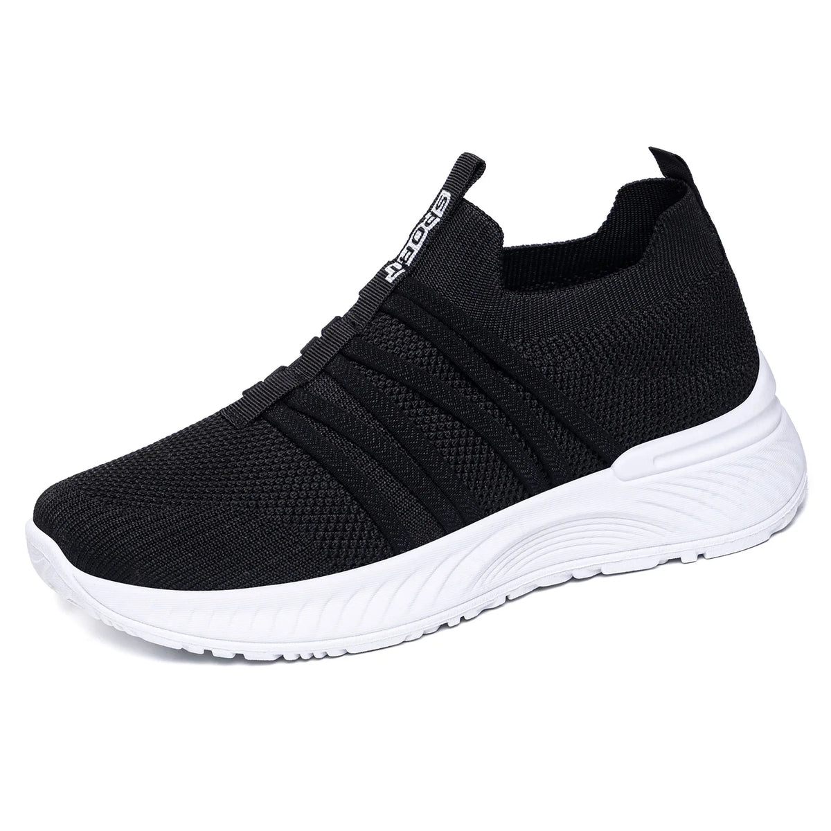 Women's Mesh Knit Striped Slip-On Platform Sneakers Women's Sneakers Axl black 43