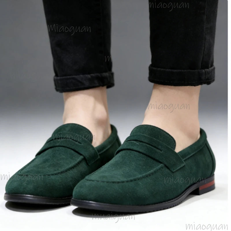 Men's Slip-On Suede Loafers – Business & Wedding Dress Shoes Men's Dress Loafers Axl