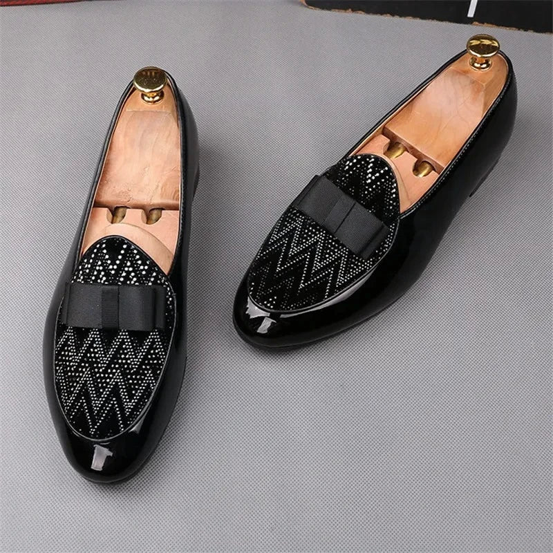 Men's Patchwork Leather Loafers – Wedding & Party Dress Shoes Men's Dress Loafers Axl