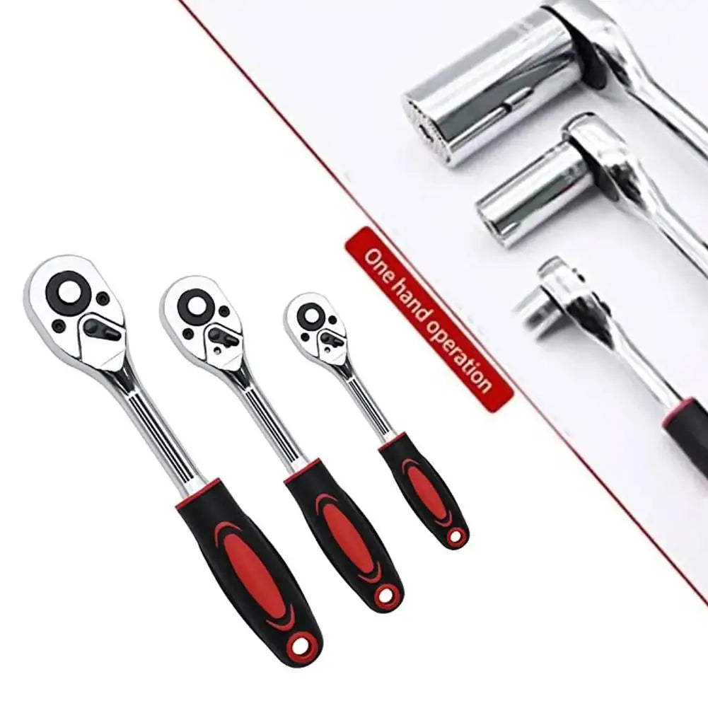 Quick Ratchet Wrench 1/4" 3/8" 1/2" Chrome Vanadium Steel Tool Ratchet Socket Wrench Axl