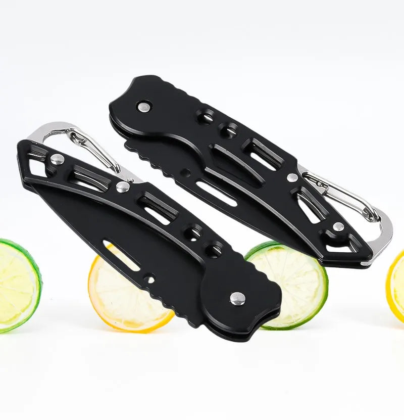 Stainless Steel Folding Fruit Knife – Non-Slip Handle & Keychain Folding Pocket Knife Axl