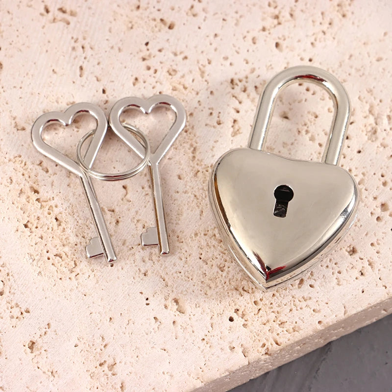 Heart Shape Mini Padlock with Key – Diary & Jewelry Box Lock Mini Padlock Axl