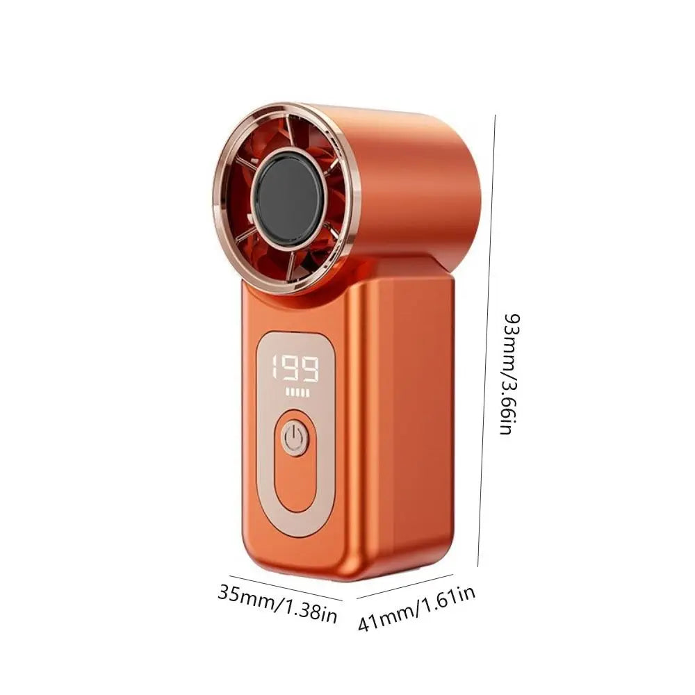 Handheld Turbo Fan 199 Speeds LED Display USB Rechargeable Handheld Portable Fan Axl