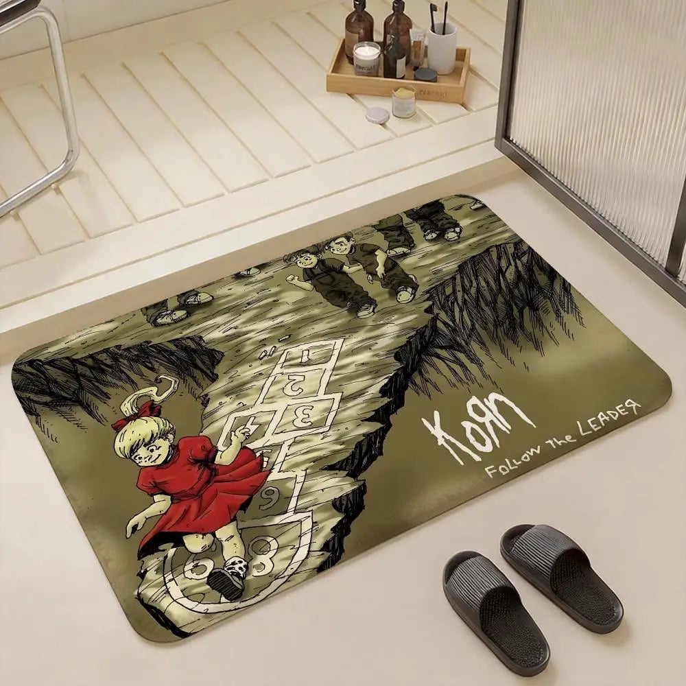 Nu-Metal Band Flannel Floor Mat – Non-Slip Soft Indoor Rug Flannel Floor Mat Axl