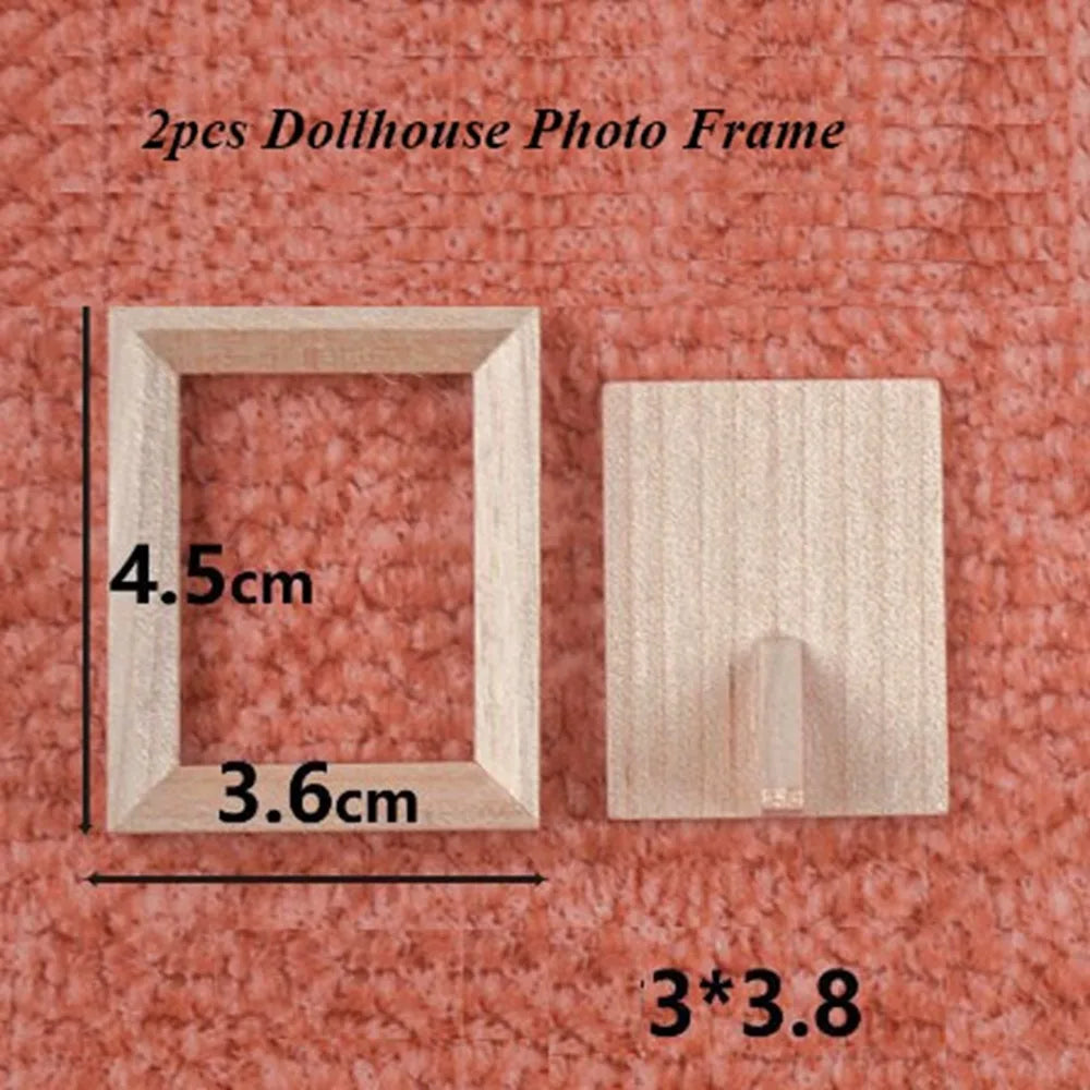 2pcs 1:12 Dollhouse Miniature Wood Photo Frames | DIY Décor Dollhouse Miniature Axl 1