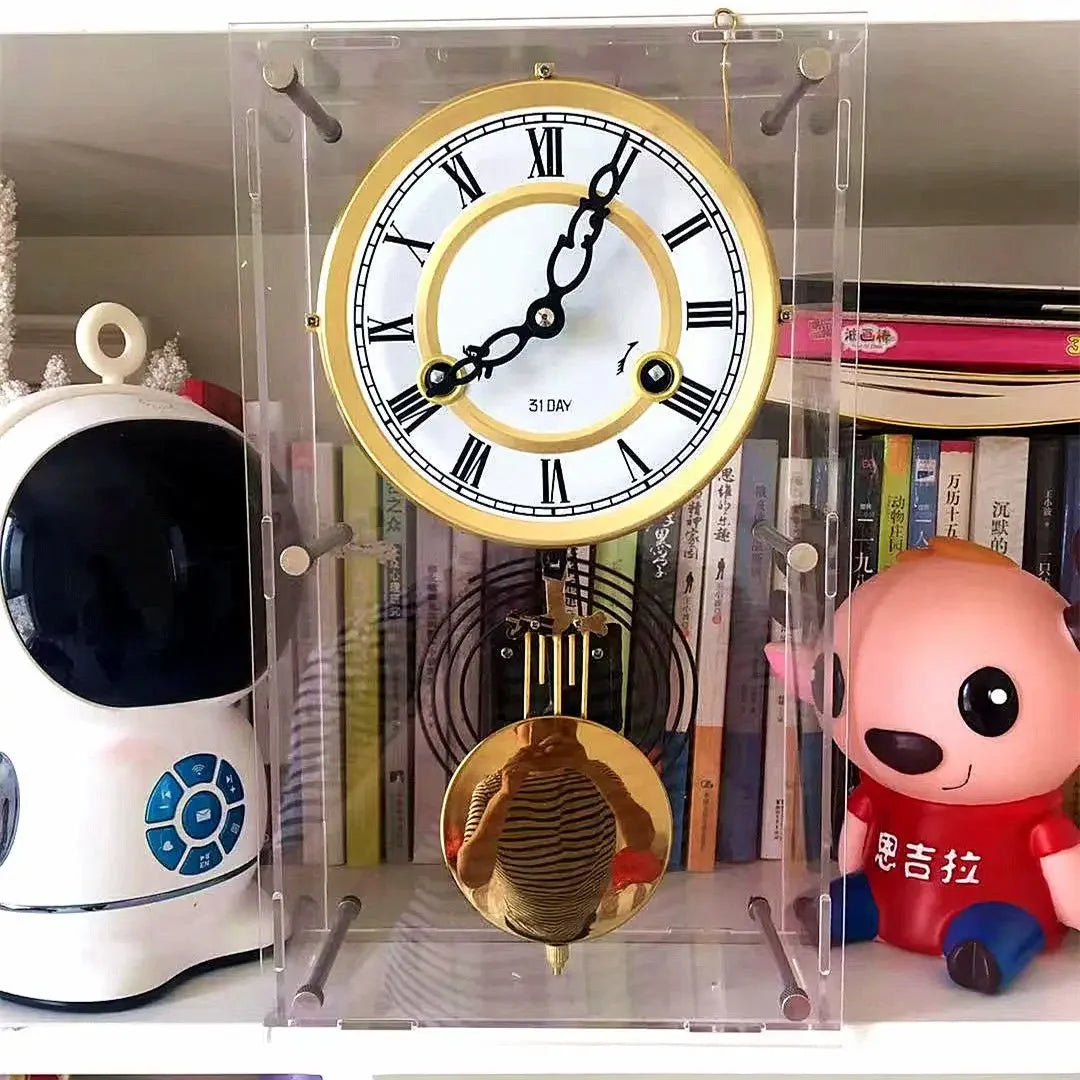 Vintage Pendulum Desk Clock – Luxury Copper Movement & Chime Decorative Desk Clock Axl