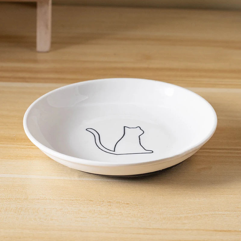 Ceramic Cat Food Bowl with Anti-Slip Silicone Pad Cat Food Bowl Axl A2