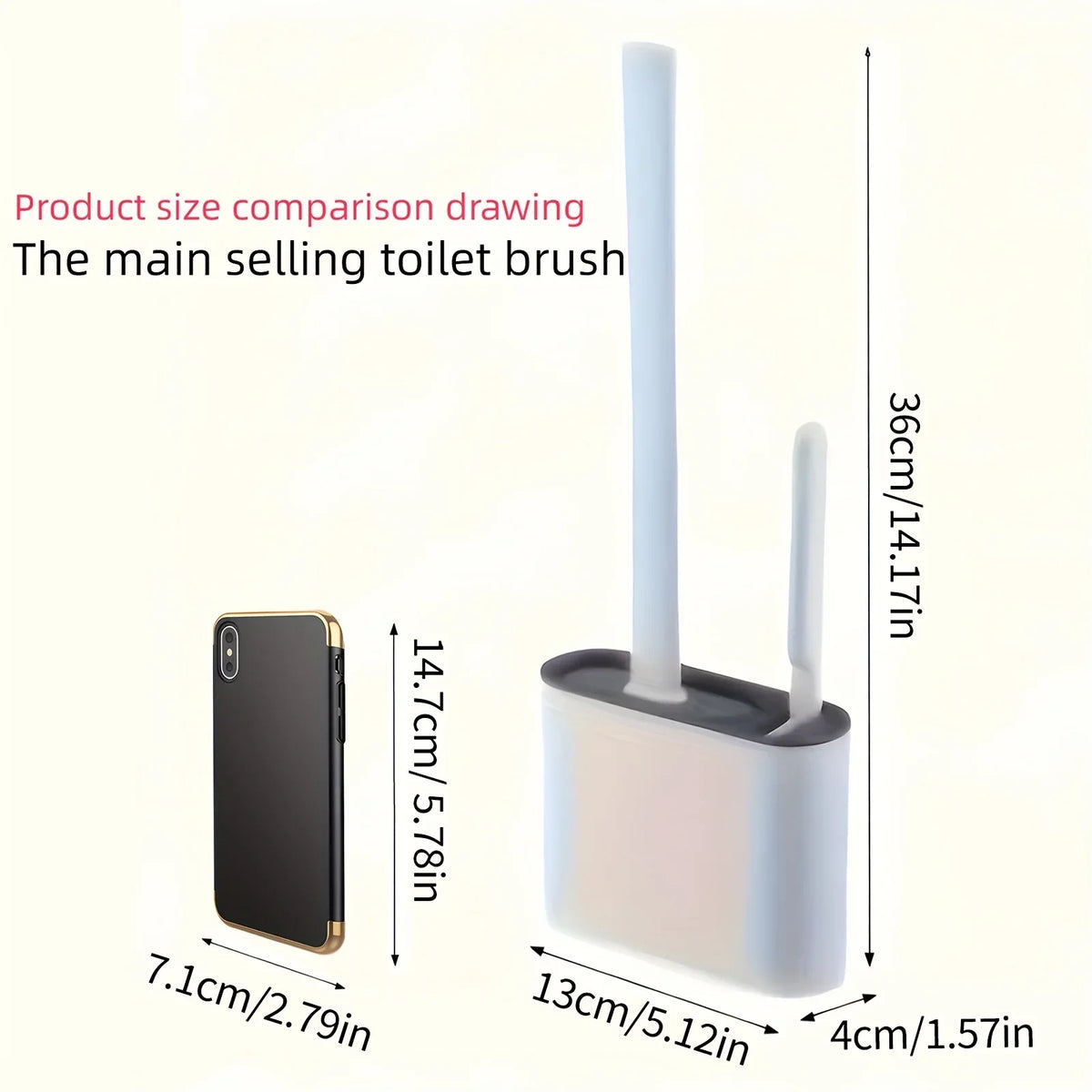 Wall-Mounted Silicone Toilet Brush Set – 2 Brushes + Holder Toilet Brush Set Axl