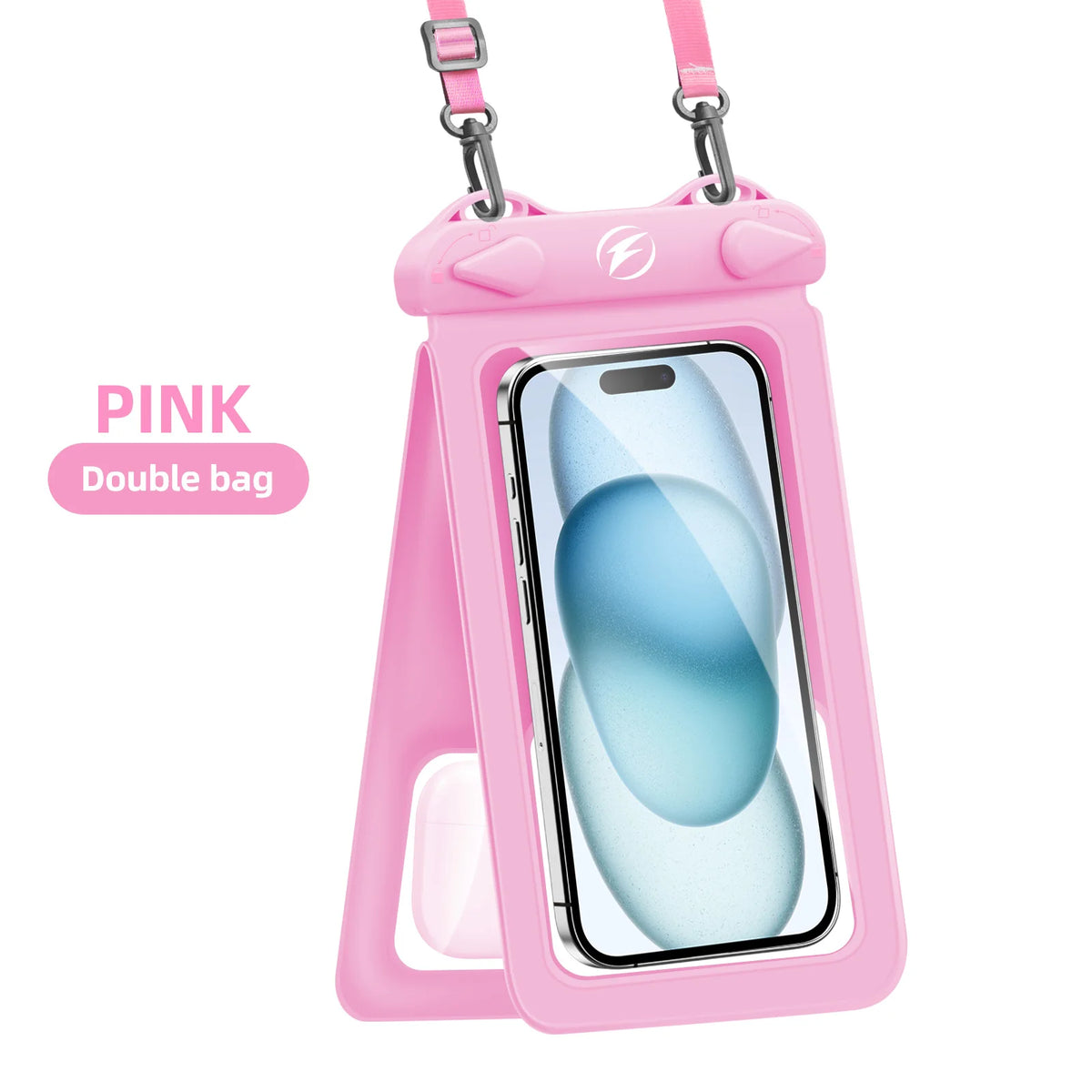 Waterproof Phone Pouch Double Seal Underwater Case – 7.7in Waterproof Phone Pouch Axl Pink